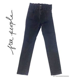 FREE PEOPLE black Jeans skinny ultra high waisted women size 29